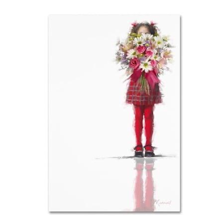 The Macneil Studio 'Girl With Flowers' Canvas Art,12x19